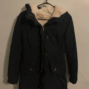 Women's Black Hooded Jacket hollister